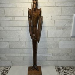 Hand Made Wooden Conquistador Figurine 