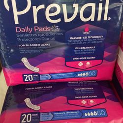 33 Brand New Unopened Packs Of 20 Prevail Daily Pads For Bladder Leaks