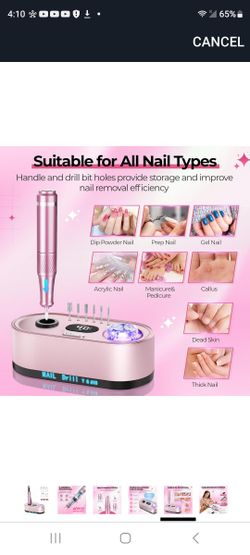 Electric Nail Drill Professional: 40000RPM Electric Nail File Kit E File Nail Drill Machine with LCD Display for Acrylic Gel Nail