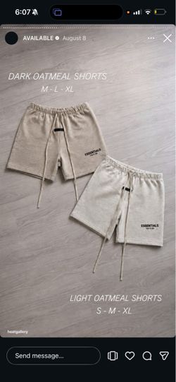 Fear of God Essentials Oatmeal Sweat Shorts