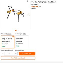 Dewalt Rolling Table Saw Stand