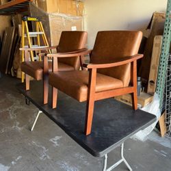 Pair Of Faux Leather Office Chairs 