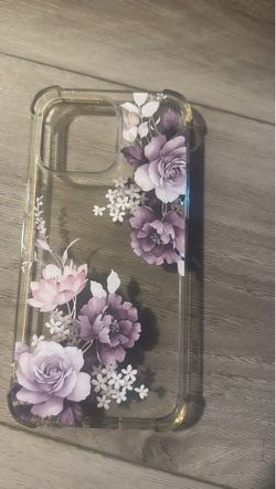 iPhone 15 Pro Max Purple Floral Phone Case