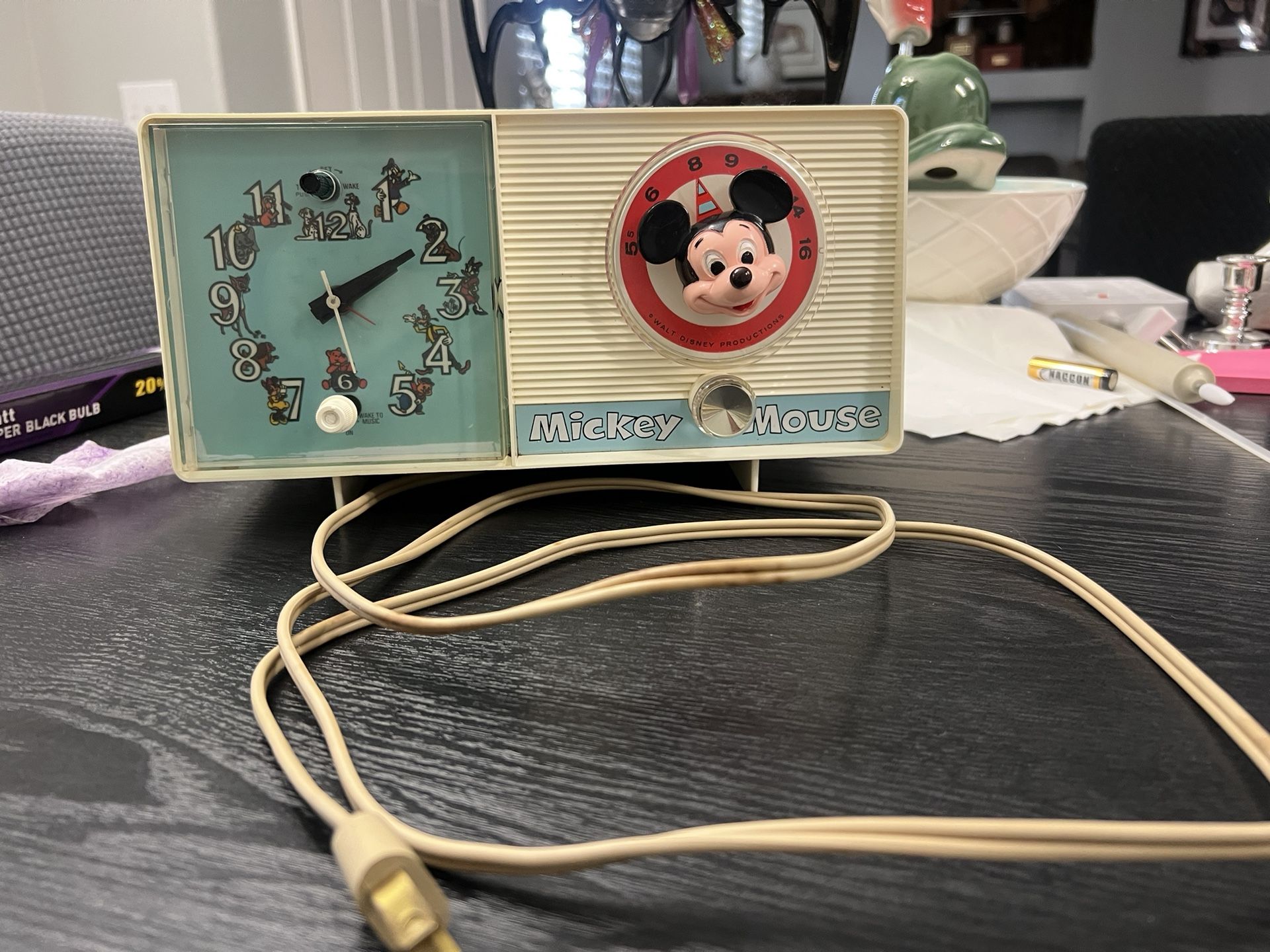 Mickey Mouse Clock Radio Circa 1960+