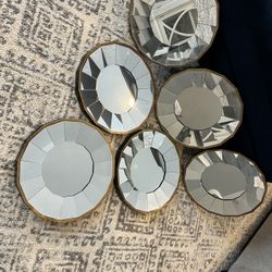 Set of 6 Modern Round Mirrors