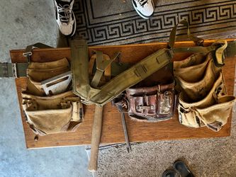 Leather Tool Belt Set with Suspenders