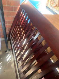 Wood Slatted Bed Headboard and Frame