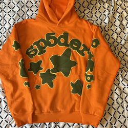 spider orange green beluga hoodie XL