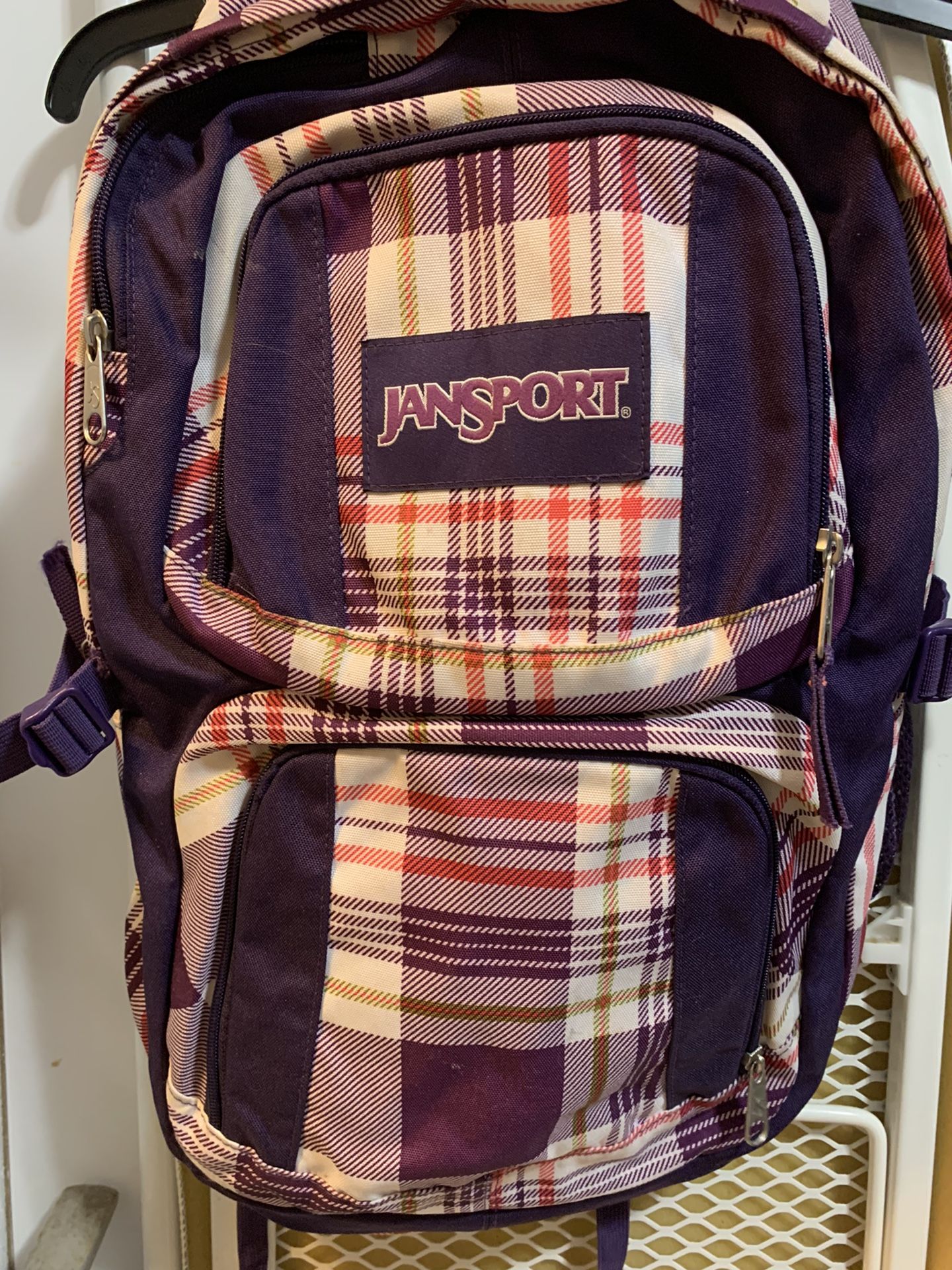 Jansport Big Student Backpack - Purple /Pink/White