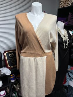 Color Block Knit Sweater Dress