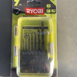 Ryobi Black Oxide Drill Bit Set 7 Pieces