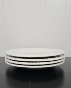 Royal Norfolk Embossed Dash & Cherries On Cream White Ceramic Salad Plate Set of 4