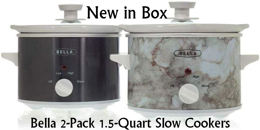 New Bella 2-Pack 1.5-Quart Slow Cookers