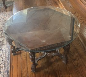 Vintage 3ft Round Glass Tabletop