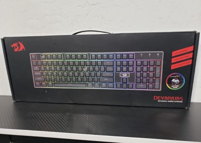 New Redragon K556 RGB LED Backlit Wired Mechanical Gaming Keyboard, 104 Keys Hot-Swap Mechanical Keyboard W/ Aluminum Base, Upgraded Socket and Noise