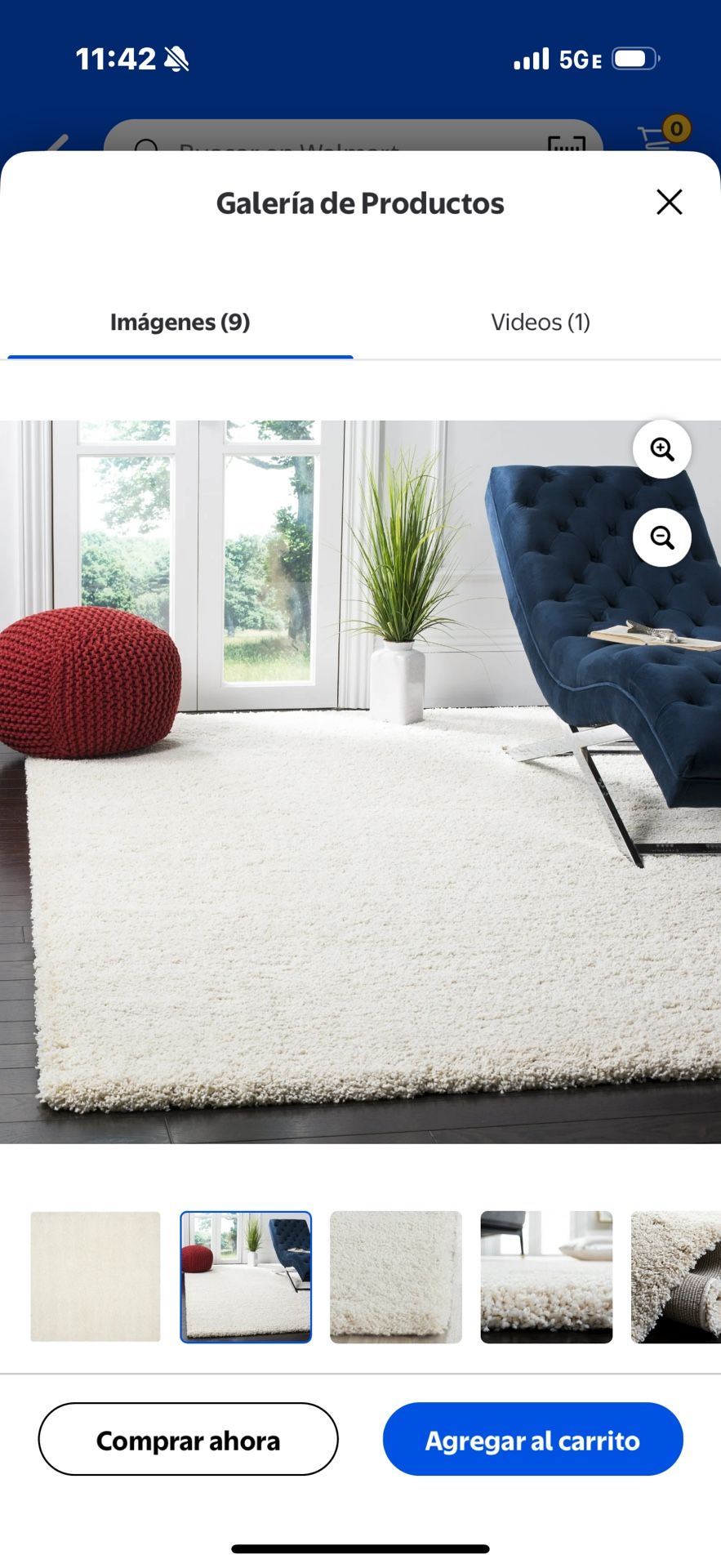 SAFAVIEH Milan Harlow Solid Plush Shag Rug, Ivory, 10' x 10' Square