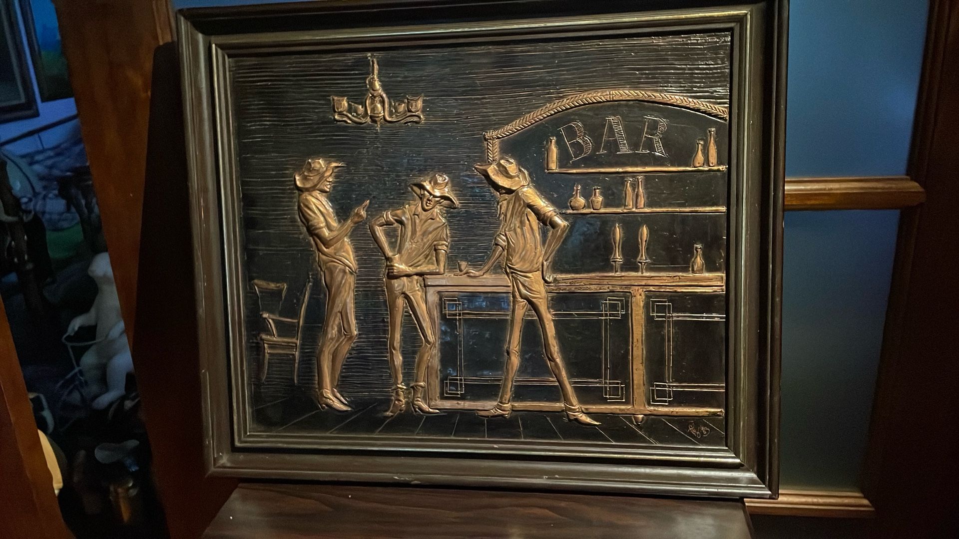 Stockman At The Bar Creative Copper Art Byron Gregus Signed