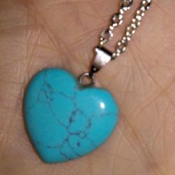 TURQUOISE Pendant w/ 925 Sterling Silver Chain