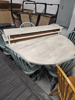 59-inch Single Pedestal Table and 6 chairs