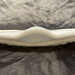 Vintage McKee Precut Milk Glass Small Bowl tray 8" long 3.5'wide1.5" high