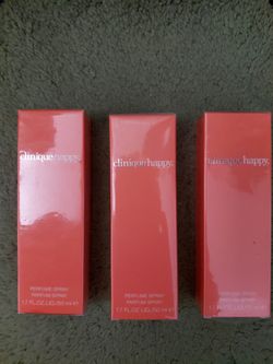 New Authentic (3) Clinique Happy Perfume spray 1.7 oz