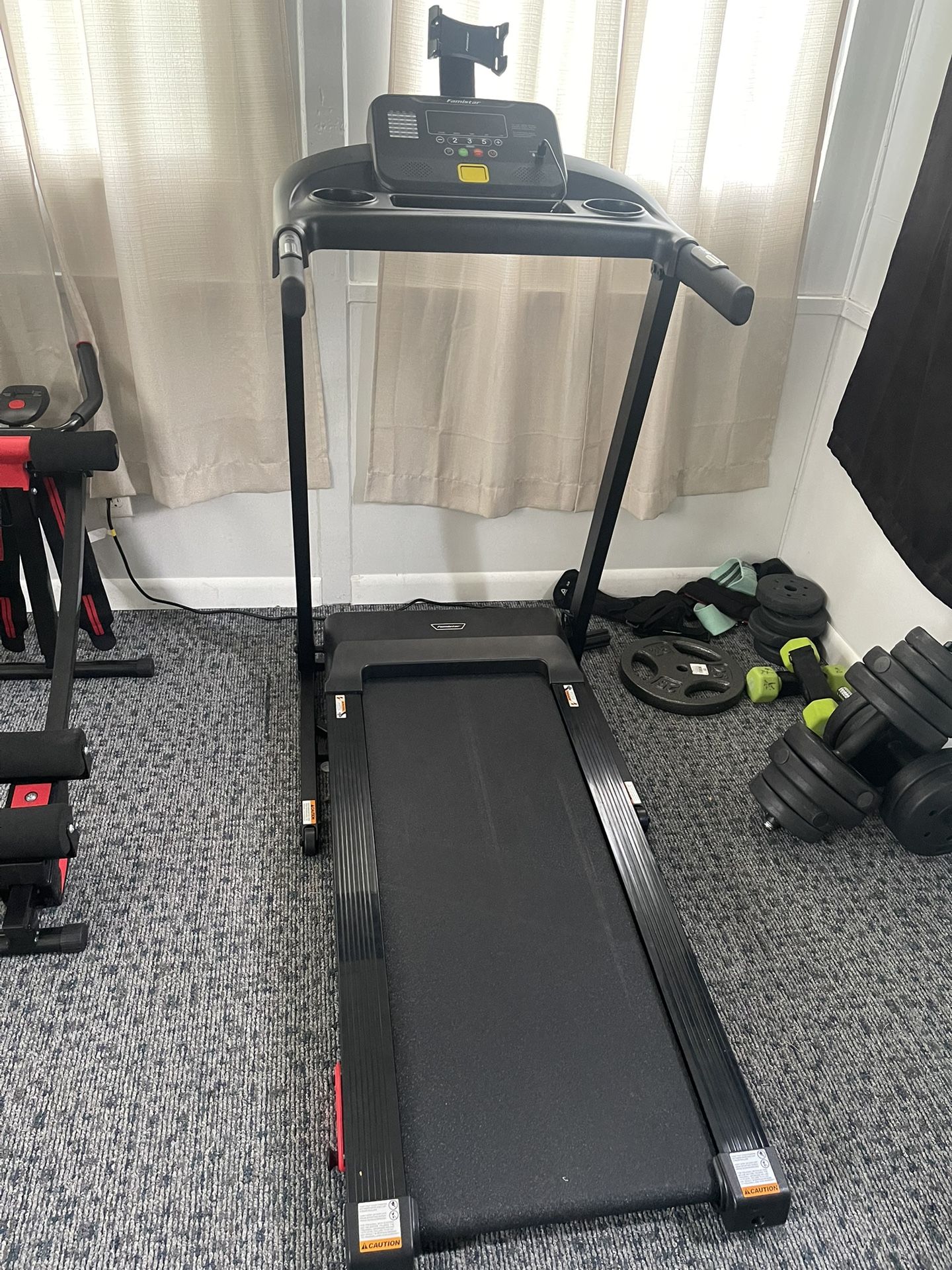 Qvamodo Treadmill For Home, Folding Treadmill With Incline, Treadmill 300Ibs Capacity, 0.6-7.5MPH, APP Control, 64 Programs, Shock Absorption