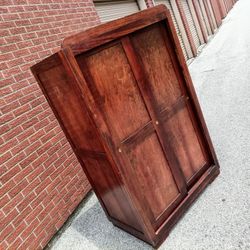 Vintage Mid-Century Modern Wardrobe Cabinet with Sliding Doors / MCM Wardrobe 

