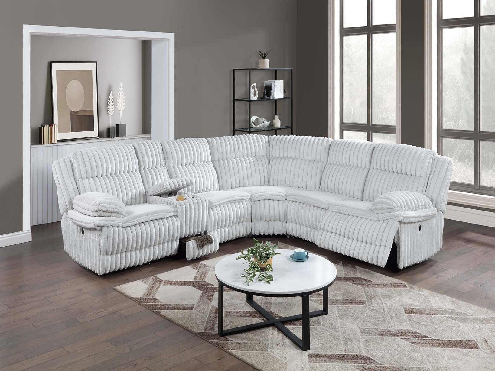Brand New Super Plushy Corduroy Reclining Sectional Sofa
