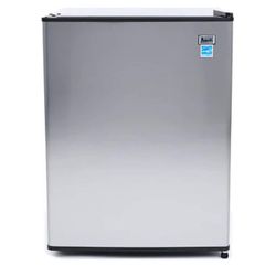 Avanti 19 in. 2.4 cu.ft. Mini Refrigerator in Stainless Steel w/Black without Freezer 