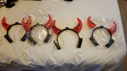 AC/DC LIGHT UP DEVIL HORNS with headband.