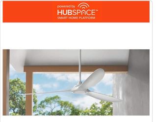 Tager 72 in. Smart Indoor/Outdoor Matte White Ceiling Fan with Remote Control Powered by Hubspace