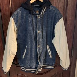 Route 66 Mens Jean Jacket with hoodie