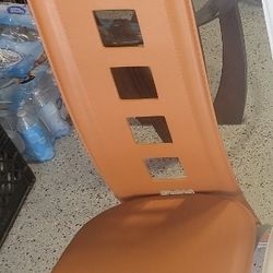 Orange Leather Dining Room Chair