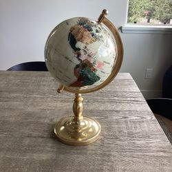 Gemstone tabletop globe with stand