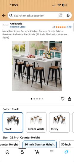 Metal bar stools
