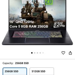 Acer - Chromebook Plus 516 GE Cloud Gaming Laptop with Google AI- 16" 2560x1600 120Hz - Intel Core 5 120U - 8GB RAM - 256GB SSD - Obsidian Black