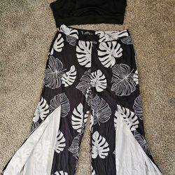 Tropical Flowy Pant Set Shein