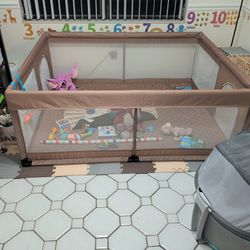 Omzer Baby Playpen with Mat 71"×59"