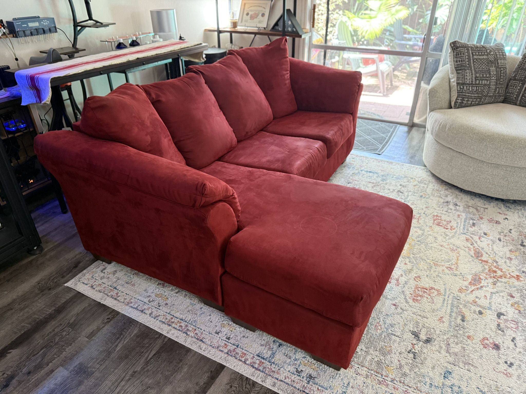 Sofa Chaises by Ashley Furniture, Red, 100% Polyester