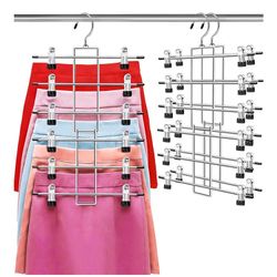 2-Pack 6 Tier Pants Hanger w/ Clips