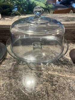 Glass Pedestal Cake Stand with a Dome Lid