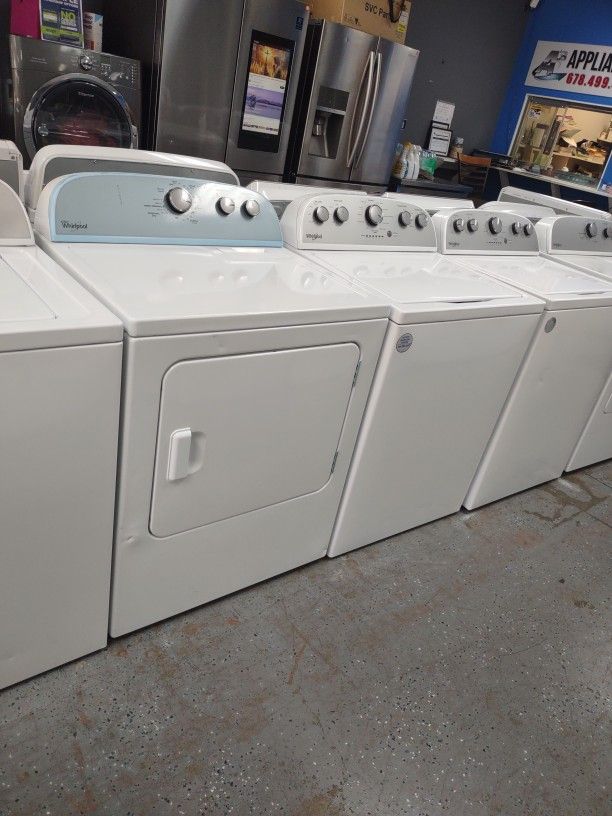 WHIRLPOOL WASHER AND DRYER SET SOIL LEVEL RINSE OPTIONS AUTO SENSING DEEP WATER WASH