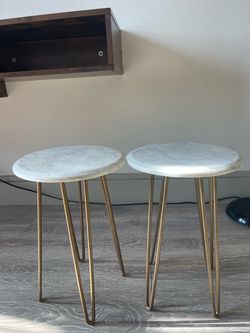 2 Faux Marble Stools