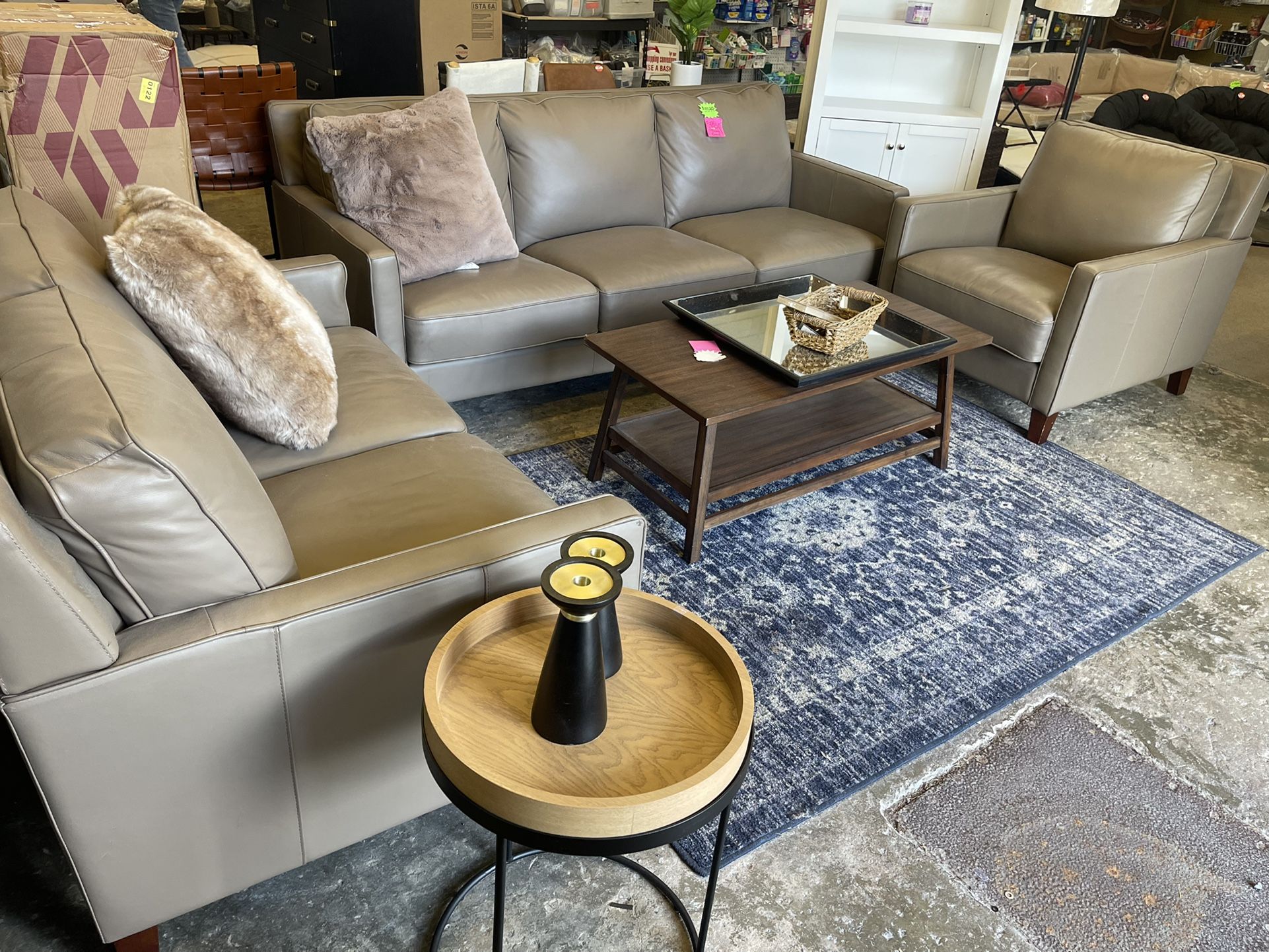 Leather Sofa Loveseat And Chair Set 