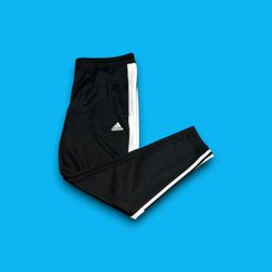 Adidas 3 stripe tapered tiro 24 track pants black & white mens large 