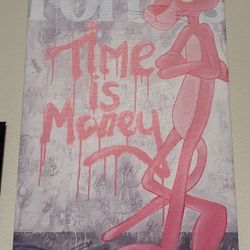Pink Panther “Time Is Money” Canvas 