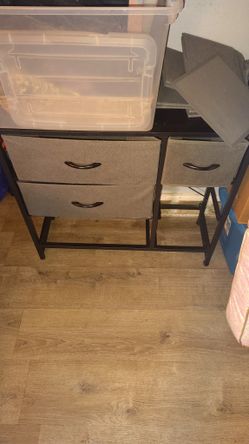 Metal Dresser With Foldable Drawers And Folding Box Storage 
