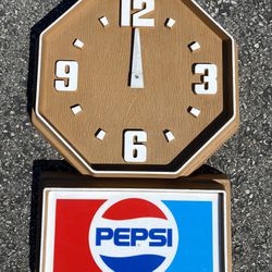 Vintage Pepsi sign/clock