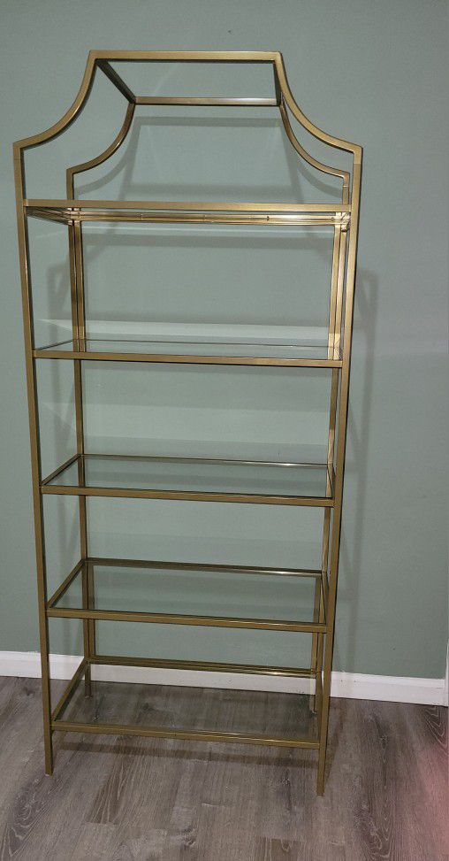 Gold  Glass Stand 5 Shelves 