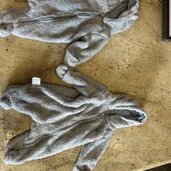 Twin Baby Gray Bear Warm Outfit